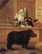 Pietro Longhi The Rhinoceros oil painting on canvas